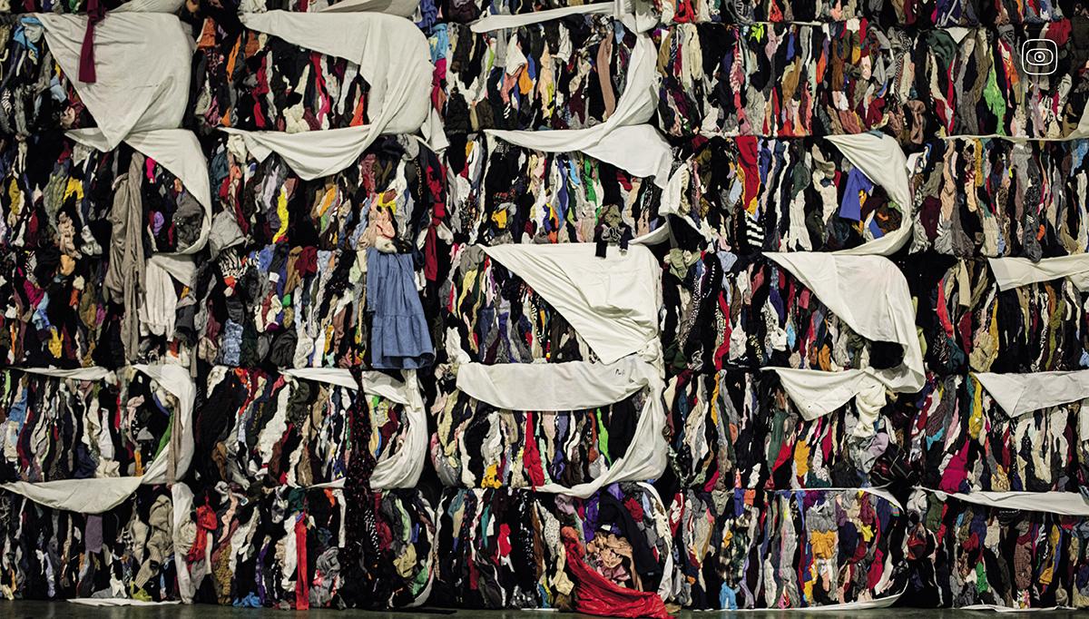 Endless clothes on a large textile processing facility in Catalonia, Spain.