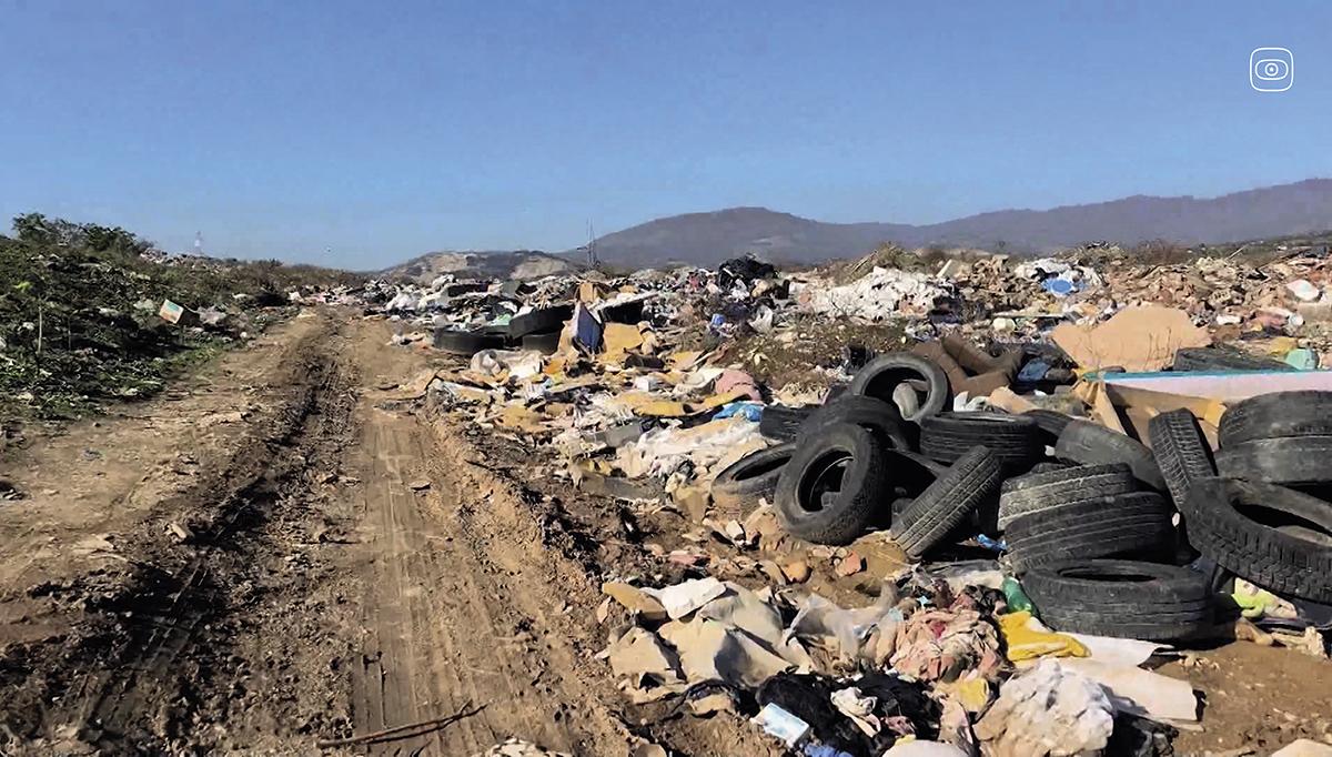 Waste along the road in North Macedonia. Still shot from the documentary.