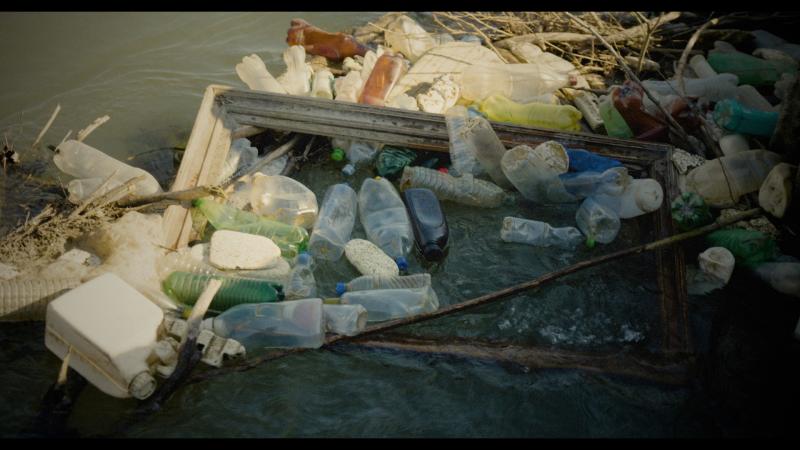 Trash near the rice fields in Greece