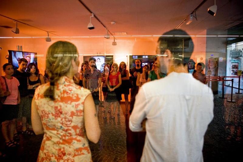 photo exhibition hall, a crowd of visitors