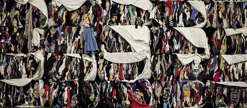 Endless clothes on a large textile processing facility in Catalonia, Spain. 