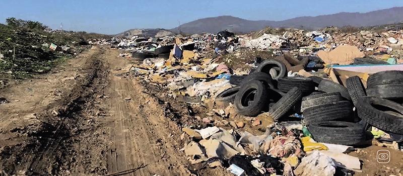Waste along the road side in North Macedonia